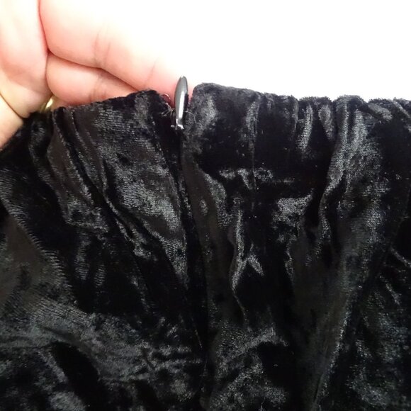 Vintage Victor Costa Occasion Black Velvet Skirt Zigzag Hem Women Size XS NEW - Picture 5 of 11